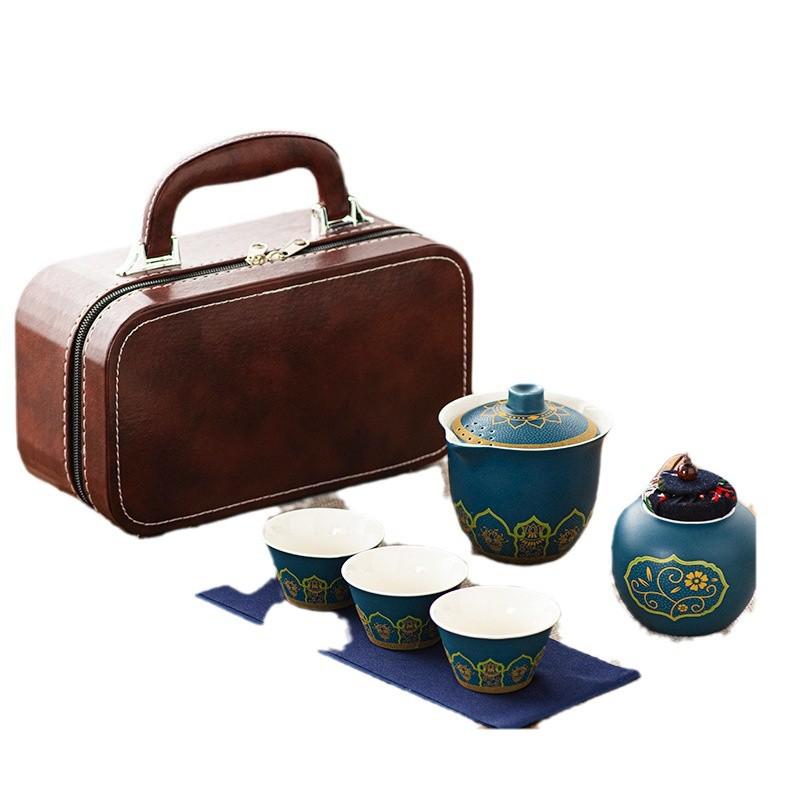 Light Luxury Qingyun Portable Travel Tea Set Small Set Kuaike Cup Outdoor Kung Fu Tea Set Gifts Business Companion