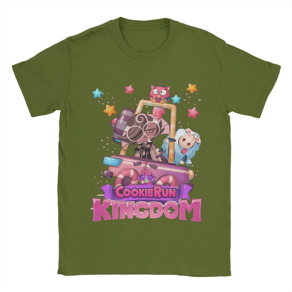 Cookie Run Kingdom Футболки Мужские Чистый Хлопок Забавная Футболка Круглый Вырез Футболки Короткий Рукав Одежда Новинка