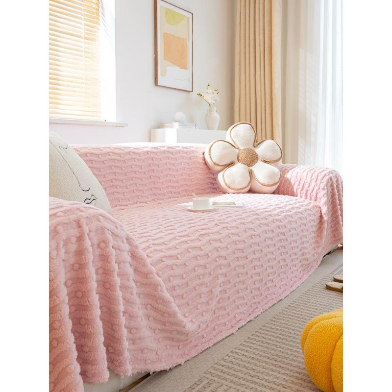 Velvet Sofa Towel High-Grade Winter Thickened Cushion Armrest Cushion Case Cover Full Covered Cloth Blanket