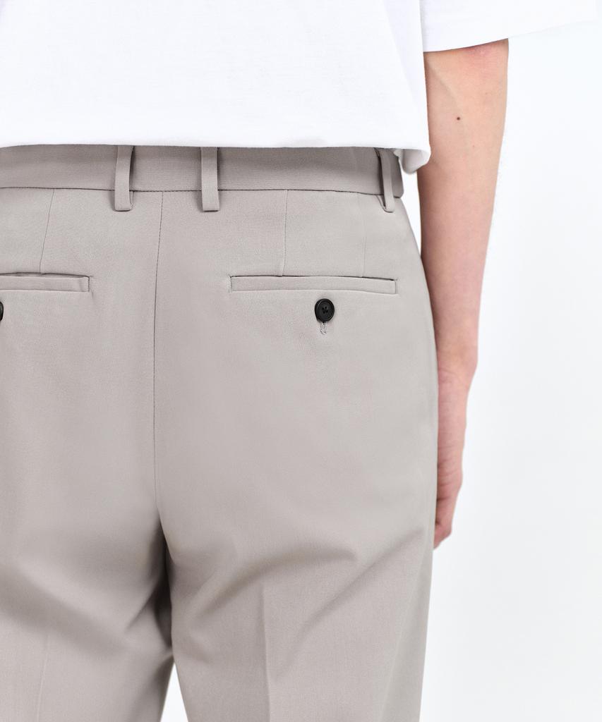 MUSINSA STANDARD Semi-Wide Hidden Elastic Waist Slacks [Light Beige]