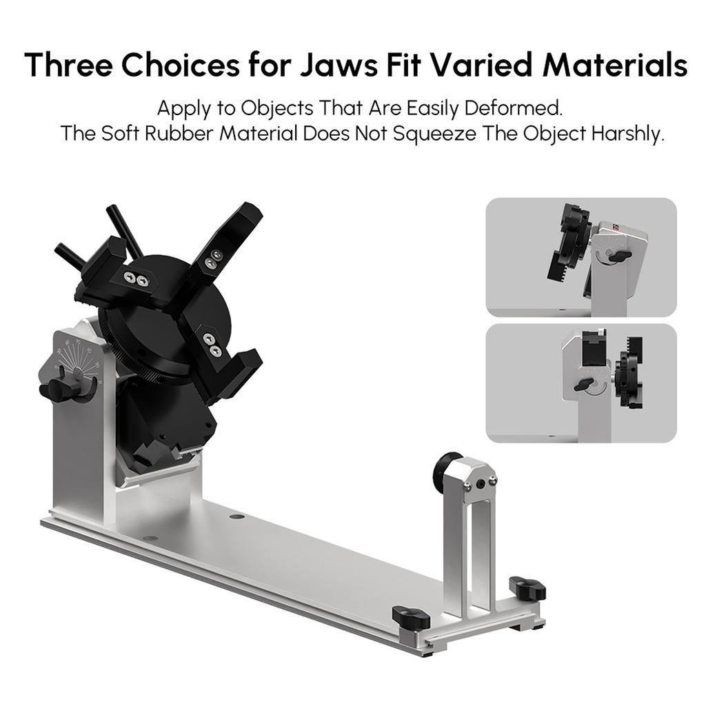 ORTUR YRC1.0 Rotating Roller with 180 Degrees  Horizontal Flip Angle and 360 Degrees Rotating Engraving with 3 Jaws