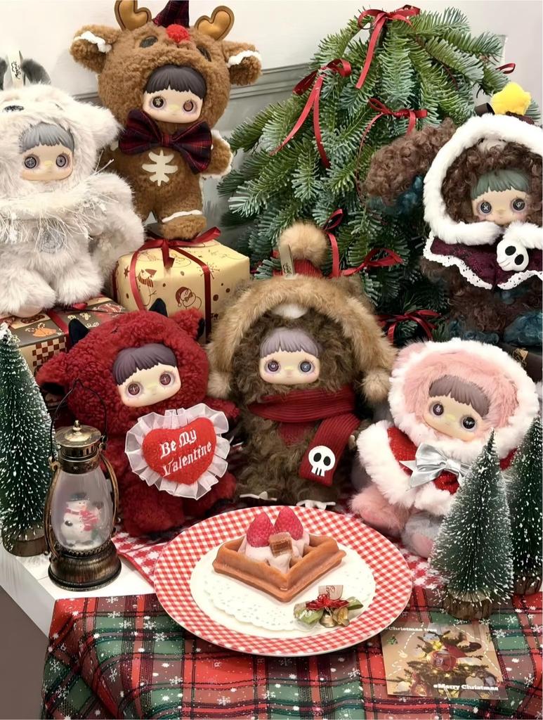 MayMei Winter Mystery Tan Series Plush Mascot Acrylic Fluffy Winter Clothes 6 Types 1 Secret Randomly Box of 7 Designer Toy Style Collectible