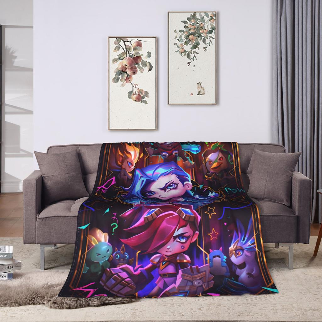 Arcane Flannel Blanket Viktor Game Anime Jinx Jayce Jesus Sevika Soft Warm Throw Blanket for Bedroom Bedspread Sofa Bed Cover