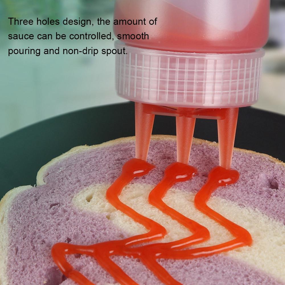 3 шт. Бутылка для приправ с 3 отверстиями и крышкой для салатных заправок, соусов, кетчупов