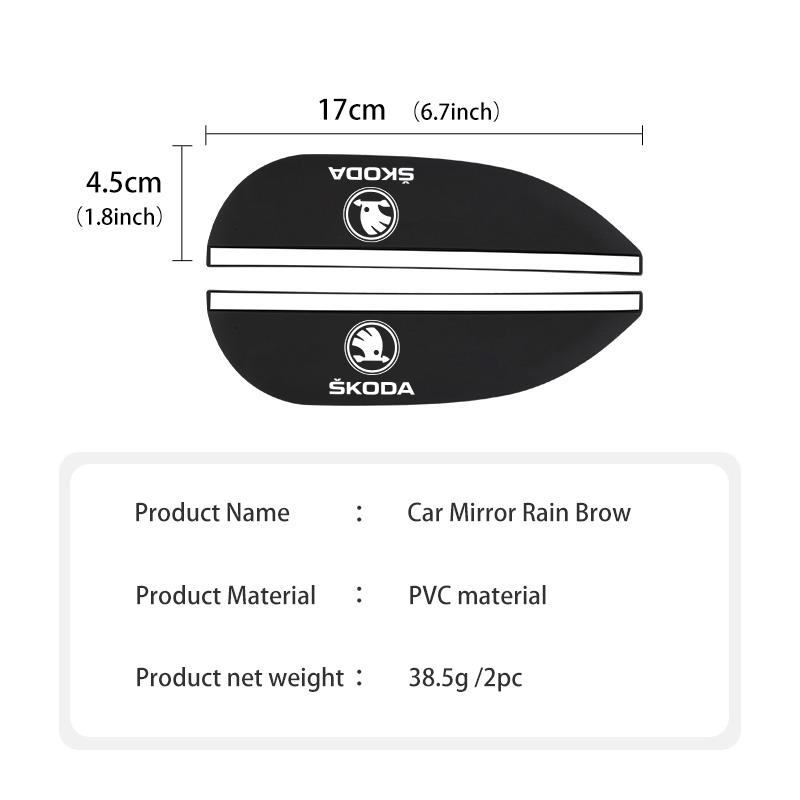 JOON9 For Skoda PVC Car Rearview Mirror Eyebrow Rain Visor Sun Shade Rainproof Cover octavia a5 a4 mk1 2 fabia superb rapid mk3 yeti