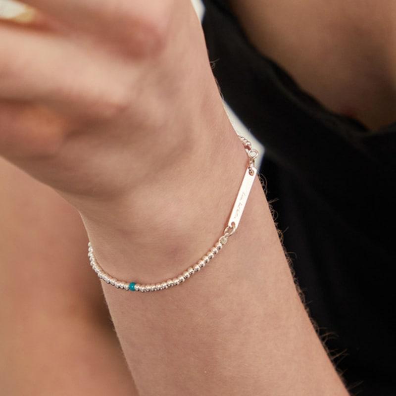 LUNNE Серебро 925 Браслет с бирюзовой точкой 'Breeze' #LSB24