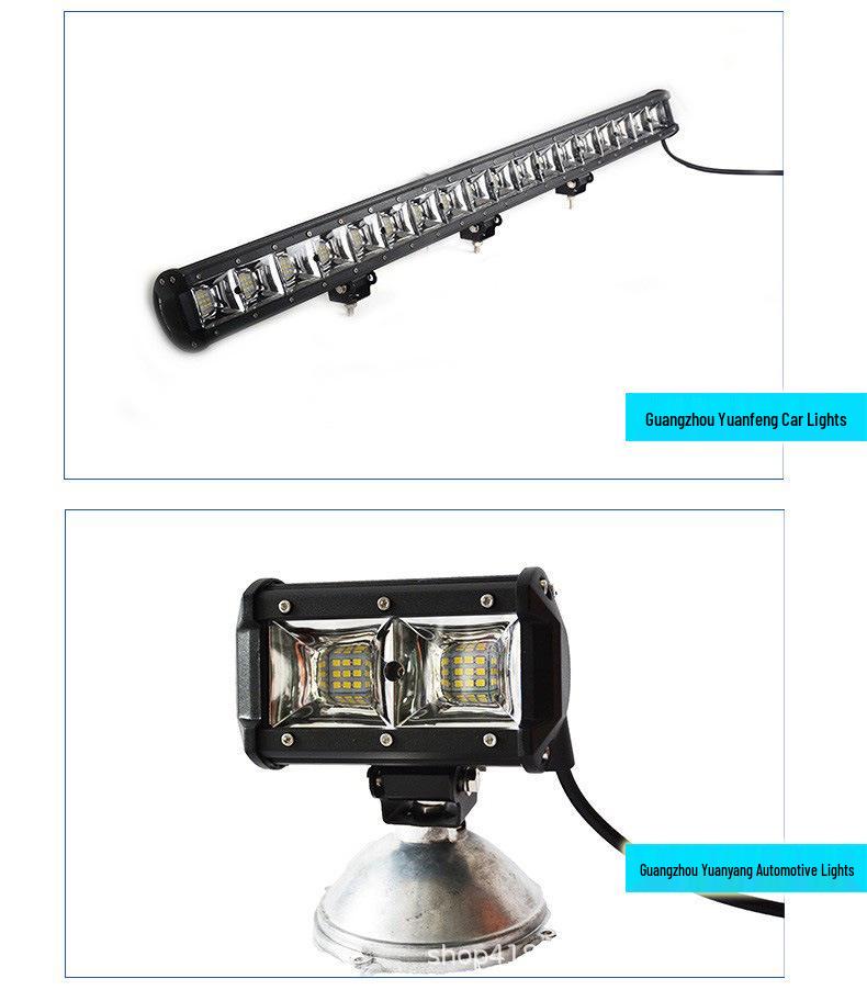 54W Single Row LED Flood Light Bar with Double Holes
