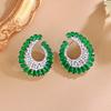 Design Light Luxury Needle Full Diamond Earrings Micro-Inlaid Zircon C-Shaped Earrings Personalized Earrings
