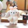 Plush Cute Puppy Keychain Bow Stuffed Animal Short Fur Gift For Girls Teens