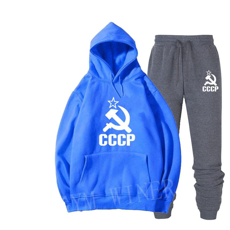 Флисовая толстовка с капюшоном свободного кроя + повседневные спортивные брюки с буквенным принтом модный комплект