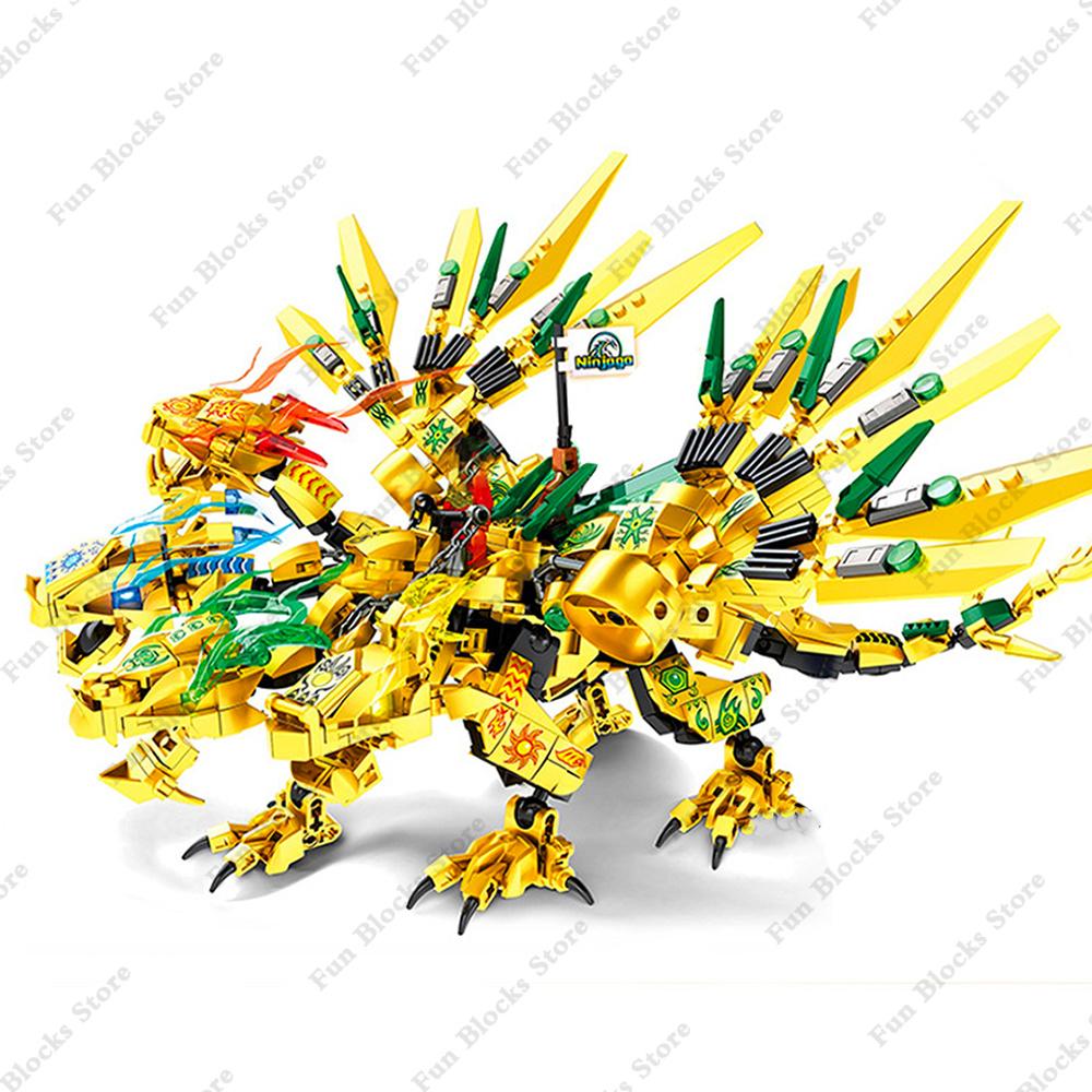 Новый набор строительных блоков Ninja Lloyd Golden Ultra Flying Dragon, фигурки бойцов, классическая модель из фильма, кирпичные игрушки для детей, мальчиков, подарки