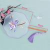 Floral Pattern Silk Fan with Tassels Pendant Tuan Fan  Photography Prop