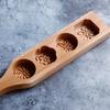 Fashion Pattern Baking Mold 4 Holes Wooden Food Pastry Biscuits Non-Sticky Easy Demold Baking Mold For Diy Dessert Accessory
