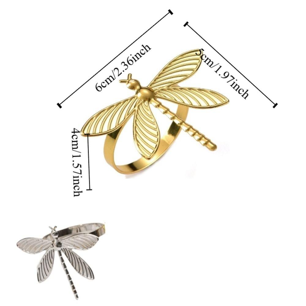 6 pieces/set Elegant Dragonfly Napkin Rings Minimalist Insect Napkin Buckle Party Decoration