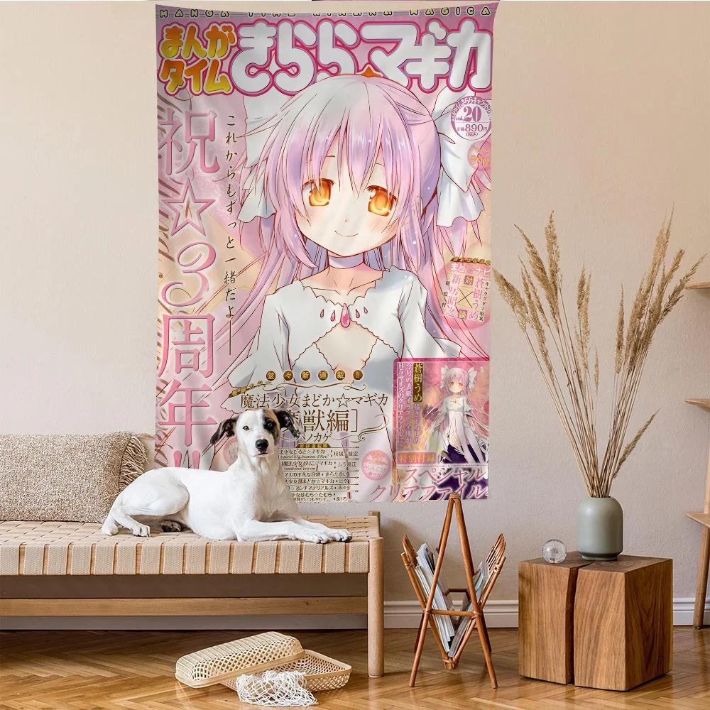 VIKAMA Puella Magi Madoka Magica Большой настенный гобелен Бохо Хиппи Индийский Будда Комната Колдовства Декор