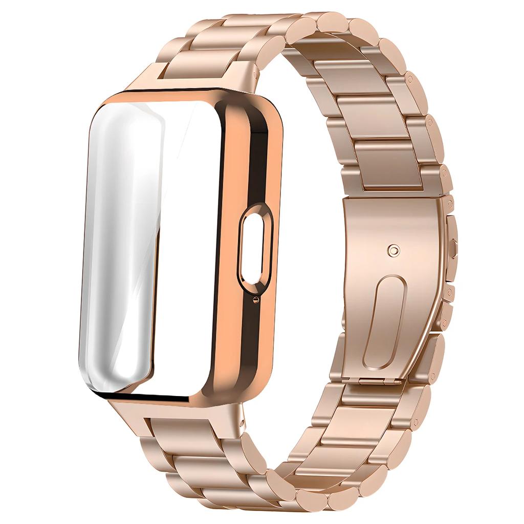 Case+Stainless Steel Strap For Samsung Galaxy Fit 3 Full Protective Screen Case For Samsung Galaxy Fit 3 Metal Band Accessories