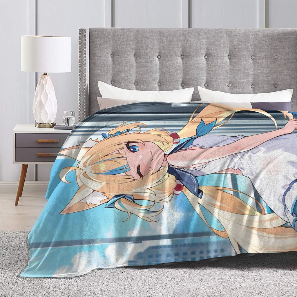 Super Warm Blanket Camping Sameko Saba VTuber Throw Blanket Flannel Bedspread For Couch Bed Funny Sofa Bed Cover