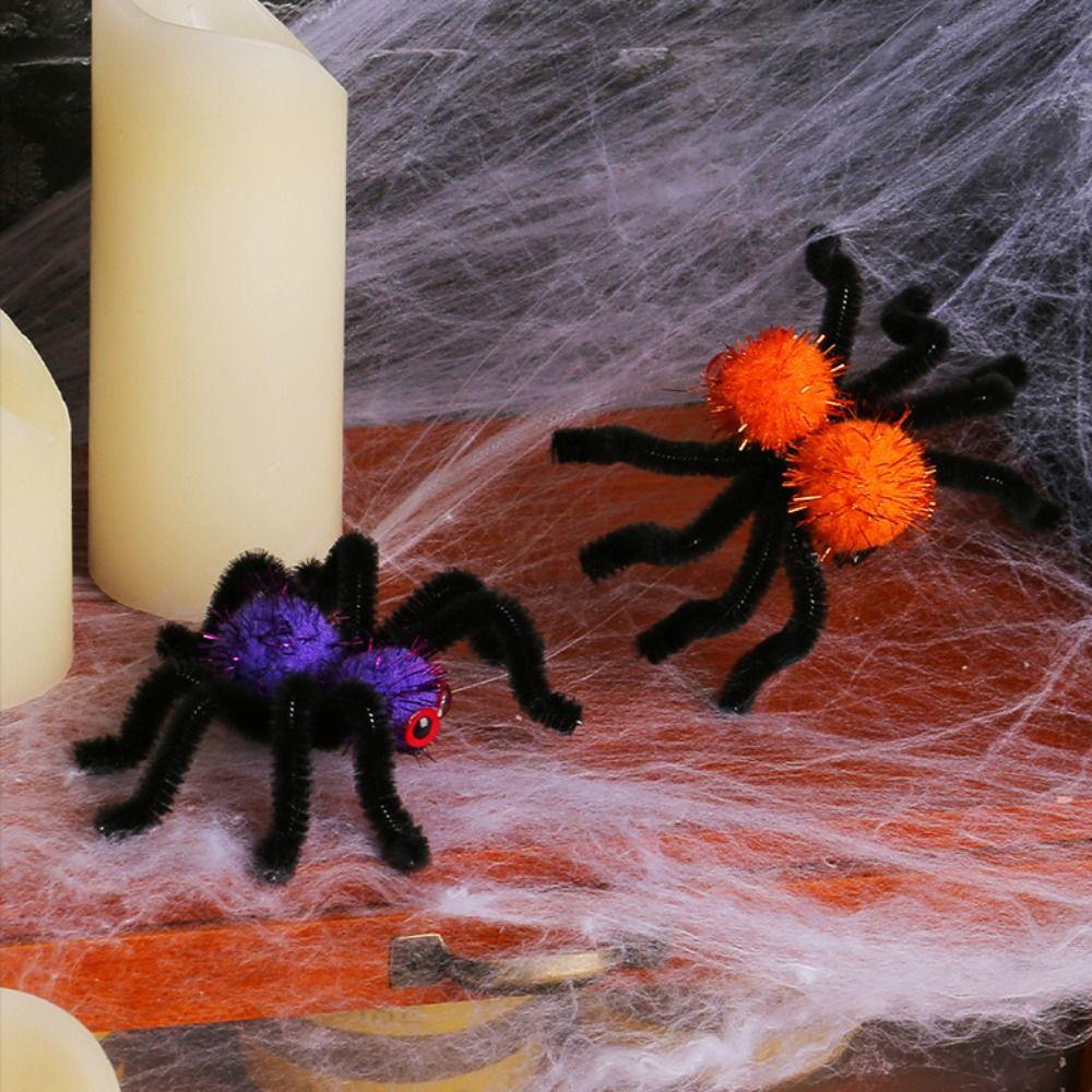 Barrettes Halloween Spider Hair Clips Plastic Plush Spider Hairpin Hair Accessories