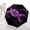 Purple Moon Symbols Automatic folding umbrella  simple eight rib design, bright color pattern, durable iron frame, ideal for travel and outd