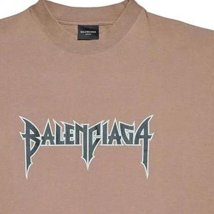 Balenciaga T Shirt Men's Brown Loose Fit 712398TMV887761