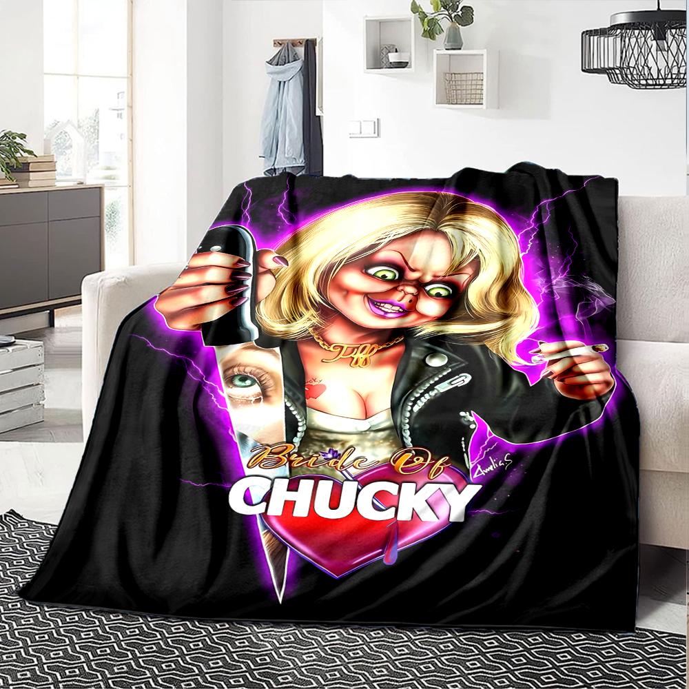 1pc Blanket - CHUCKY Print Design,Lightweight Blanket for Sofa,Bed- Soft &Warm,Gift for All Seasons