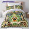 Amazing Egyptian mural Pattern Bedding Quilt Set Quilt Cover Pillowcase Home Decoration Birthday Gift (1 * duvet cover + 2 * pillowcase, without core)