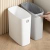 2pcs Warm Grey Small Trash Can Holding Hole Indoor Waste Basket Mini Garbage Bin  Office