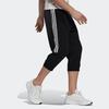 adidas Тренировочные брюки с 3 полосками Lift Techfit 3/4, мужские брюки, черные GT4493