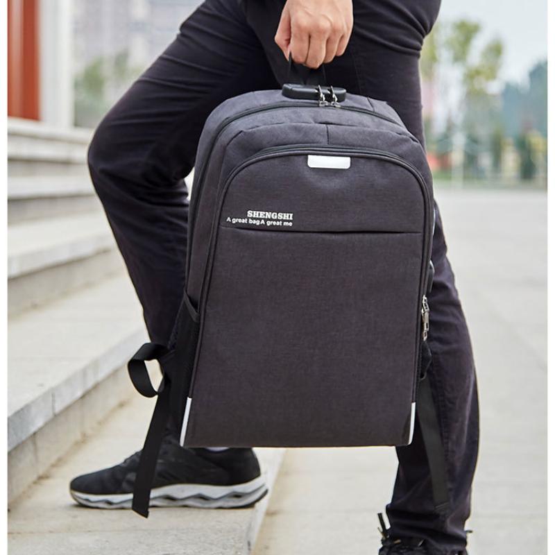 Модный противоугонный деловой рюкзак с паролем для отдыха, компьютерная сумка большой емкости для мужчин и женщин, однотонный рюкзак