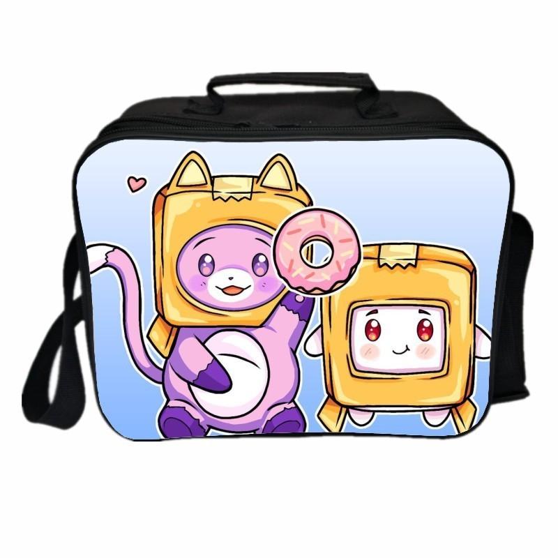 Lankybox Insulated Lunch Box Bag For Kids With Large Capacity And Adjustable Strap For Outdoor Fun
