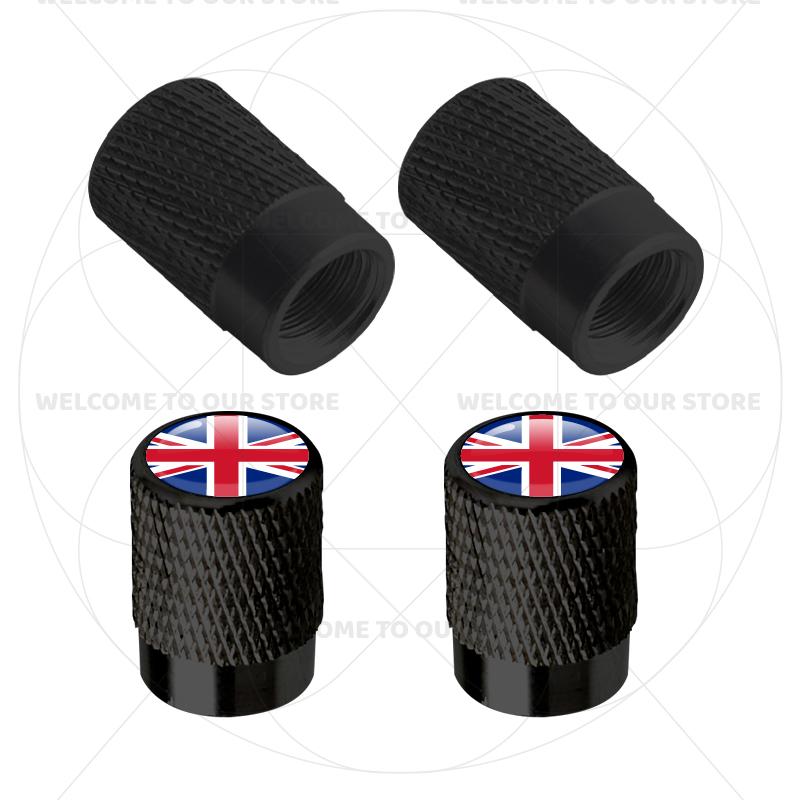 For Sweden Swedish Flag Union Jack Britain Flag KDCM3 Emblem 4Pcs Aluminum Motorcycle Car Tire Valve Caps Wheel Stem Air Dust Covers