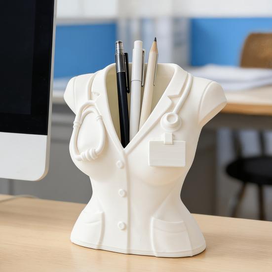 Подставка для ручек в виде формы медсестры, 3D-печатный настольный органайзер на медицинскую тематику для ручек, кистей для макияжа, мелких канцелярских принадлежностей, Декоративный подарок для женщин-врачей, медсестер