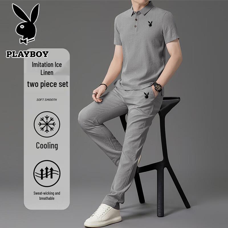 PLAYBOY Мужской летний комплект-поло из ледяного льна
