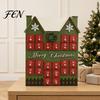 Wooden Christmas Advent Calendar House Calendar, with 24 Drawers, Countdown to Kids Adults Gift Box, Refillable Xmas Desktop Decoration Box