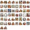 50/100PCS Waterproof Transparent PET Cartoon Christmas Scene Stickers Packaging Decoration Guitar Notebook Stationery Stickers