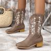 2024 высококачественные женские туфли, женские сапоги, модные вышитые современные сапоги, женские новые сапоги больших размеров до середины икры zapatos