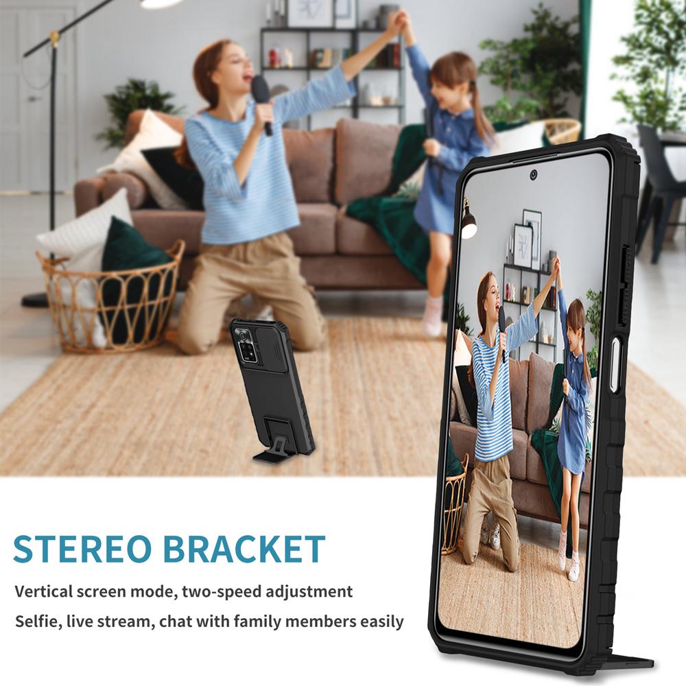 Keysion Case Shockproof For Redmi Note 11 11s 11 Pro 5g 10 Push Pull Camera Protection Live Stand Phone Cover For Xiaomi 11t Pro