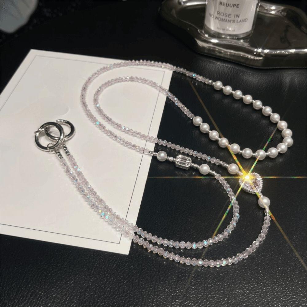 Acrylic Beaded Phone Lanyard Adjustable Mobile Phone Shoulder Strap Fashion Accessory