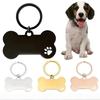 Personalized Pet Tag Keychain Stainless Steel Name Tags Dog Collar Anti-Lost Dog Decoration Bone Style for Pet Nameplate Pendant