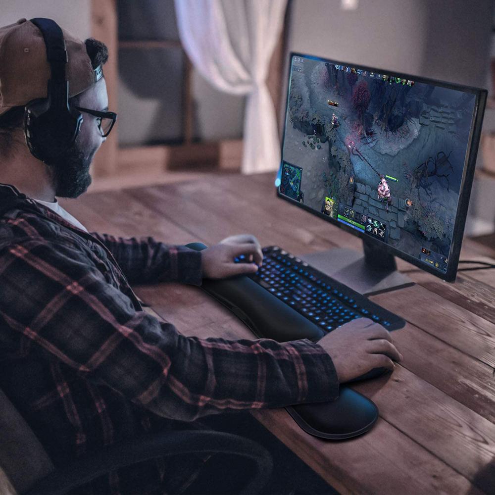 Подставка для запястья клавиатуры Коврик для мыши с поддержкой запястья из пеноматериала с эффектом памяти Комплект ковриков для клавиатуры Эргономичный коврик для мыши для офисного игрового ПК ноутбука