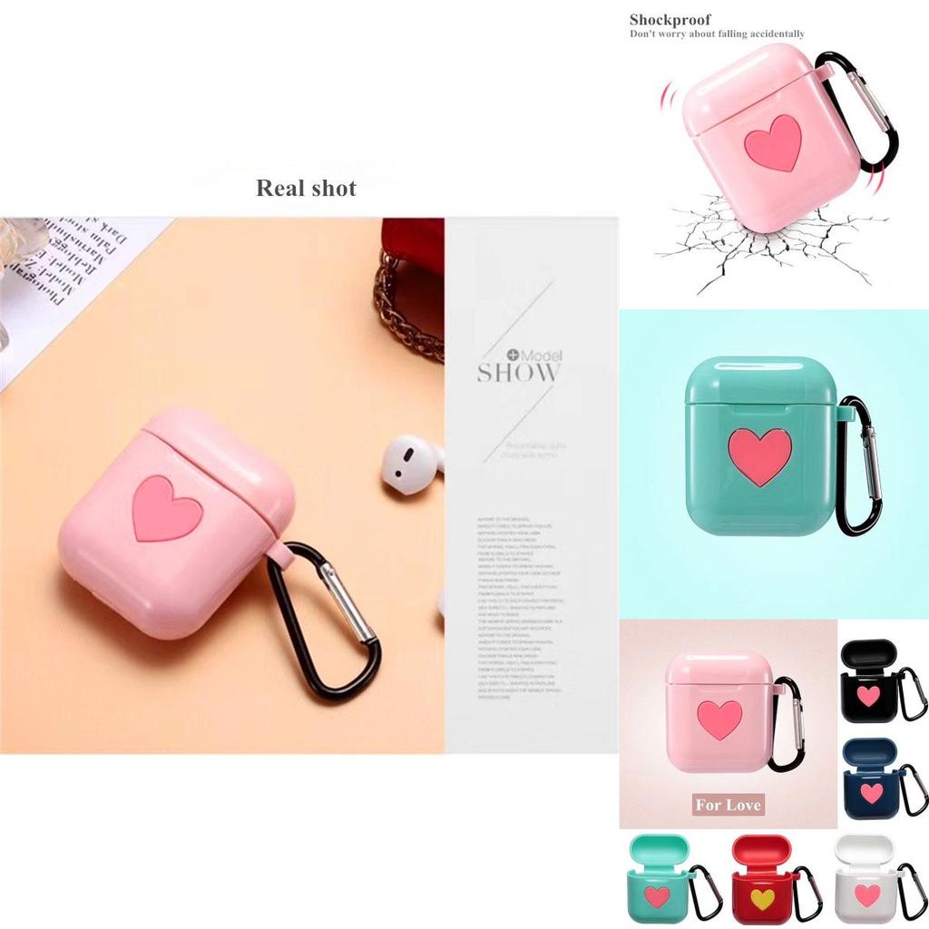 Love Heart Protective Bag Cover For Airpods Made Of Soft Skin-friendly Silicone