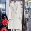 French Style Double-Breasted Reversible Wool Tweed Coat Women's Mid-Length Cashmere Blend Versatile Chic