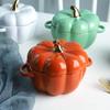 Pumpkin Bowl Soup Cup with Lid Baking Bowl Ceramic Rice Bowl Baking Tableware Dessert Bowl Soup Bowl Ceramic Tableware