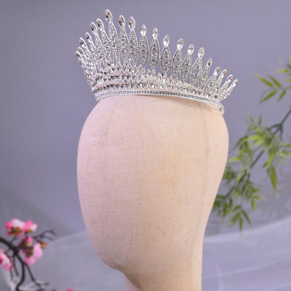 Elegant Zinc Zinc Alloy Princess Crown Sparkling Bridal Headwear Women Hair Hoop Stage Performances