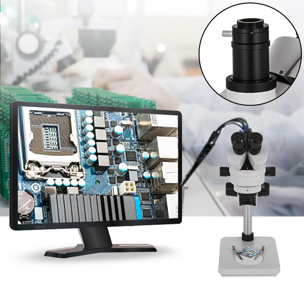 3.5X-90X Stereo Microscope 360°Swiveling Trinocular Stereo Microscope with Pillar Stand