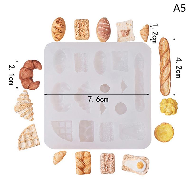 Мини-хлеб, бисквит, торт, силиконовая форма для глиняной еды, форма для самостоятельной кухни, аксессуары из смолы для игрушечного кукольного домика, миниатюрные аксессуары