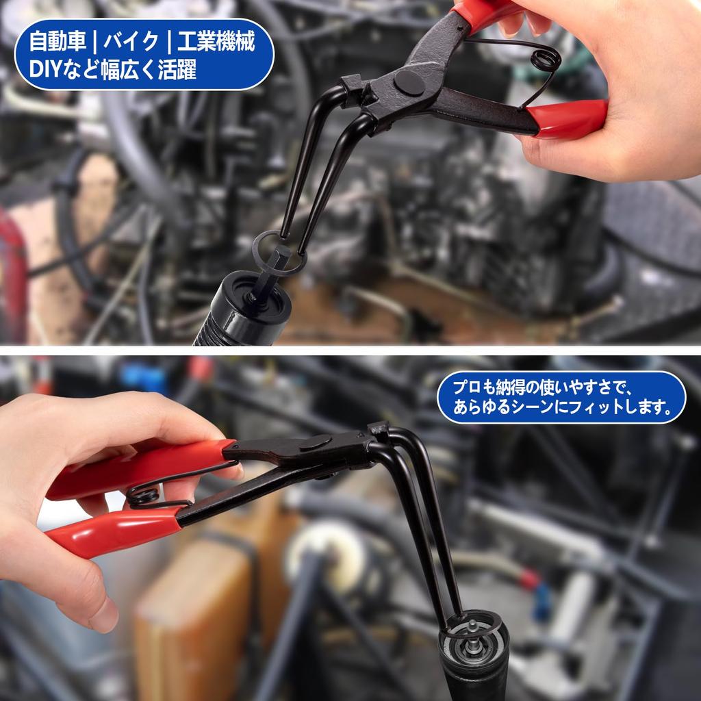 Toolwiz Snap Ring Pliers with Curved Jaws for Snap Rings with for and Repair and Maintenance ASP-01 (Red) 1.27mm Holes, Trucks, Motorcycles, Cars,