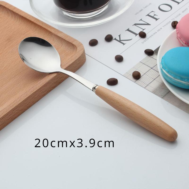 HANYANG креативная деревянная ручка из нержавеющей стали, западный нож и вилка, бытовая гостиничная ложка, рисовая ложка, суповая ложка, десертная ложка