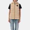 Canada Goose Clair Series Logo Patch Hooded Slim Fit Zipper Sleeveless Down Vest Women vests Beige 2333WB-1483