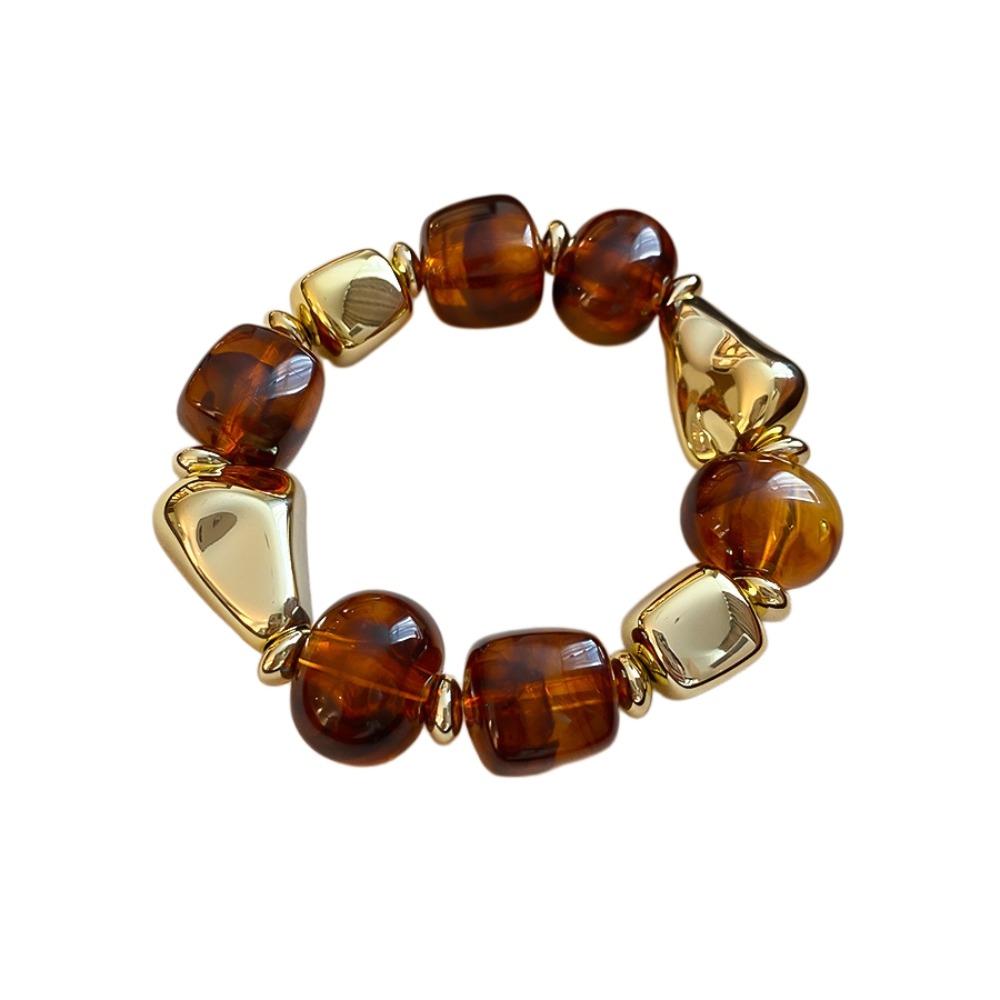 Bohemian Beads Acrylic Bangle Europe American Style Retro Hand Ring Irregular Bracelet  Gift
